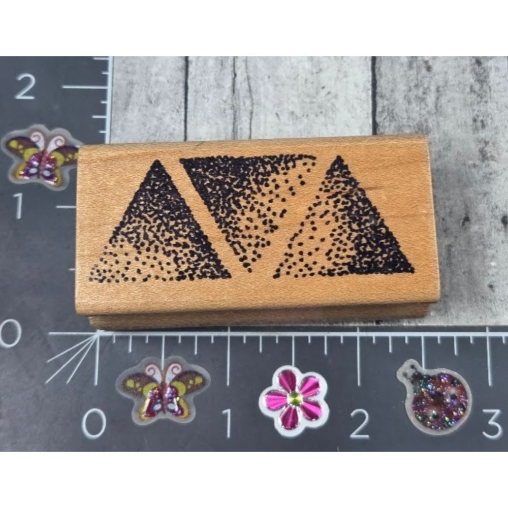 Happy Stamper Triangle Fade Design 2678F Rubber Stamp Wood #R19